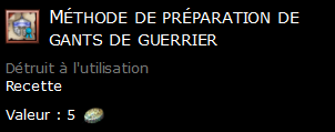 Méthode de préparation de gants de guerrier