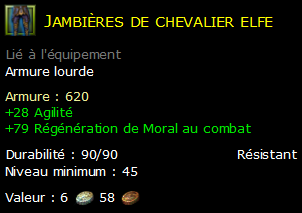 Jambières de chevalier elfe