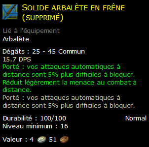 Solide arbalète en frêne (supprimé)