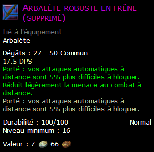 Arbalète robuste en frêne (supprimé)