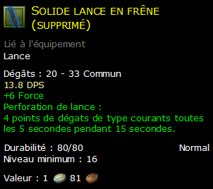 Solide lance en frêne (supprimé)