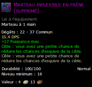 Marteau inflexible en frêne (supprimé)