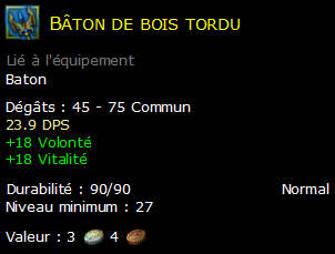 Bâton de bois tordu