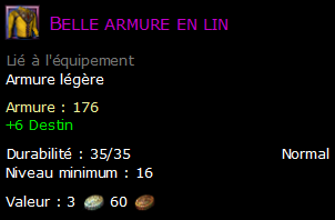 Belle armure en lin