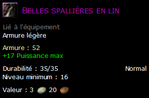 Belles spallières en lin