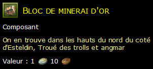 Bloc de minerai d'or