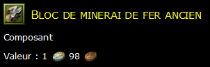 Bloc de minerai de fer ancien