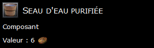 Seau d'eau purifiée