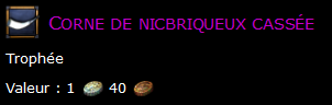 Corne de nicbriqueux cassée