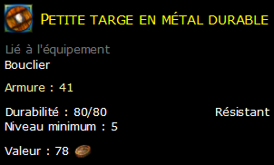 Petite targe en métal durable