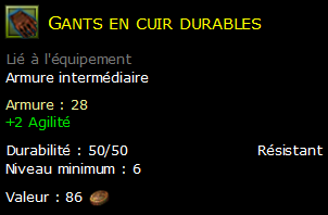 Gants en cuir durables