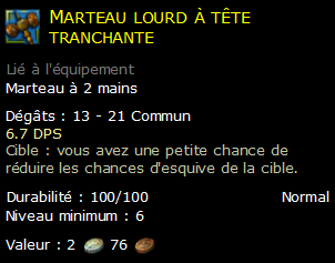 Marteau lourd à tête tranchante