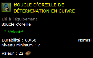 Boucle d'oreille de détermination en cuivre