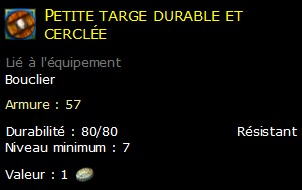 Petite targe durable et cerclée