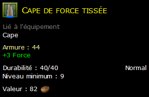 Cape de force tissée