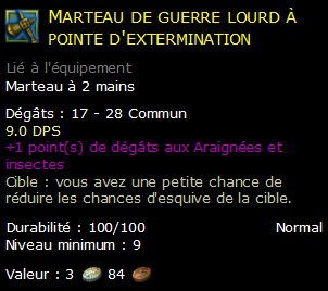 Marteau de guerre lourd à pointe d'extermination