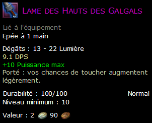Lame des Hauts des Galgals