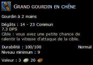 Grand gourdin en chêne