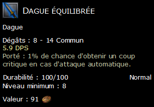 Dague équilibrée