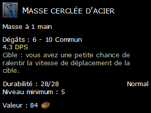 Masse cerclée d'acier