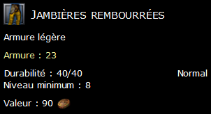 Jambières rembourrées