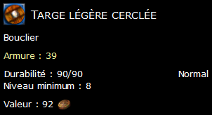 Targe légère cerclée