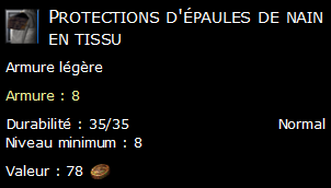 Protections d'épaules de nain en tissu