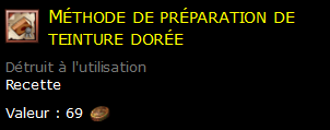 Méthode de préparation de teinture dorée