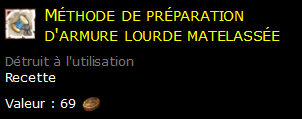 Méthode de préparation d'armure lourde matelassée