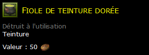 Fiole de teinture dorée