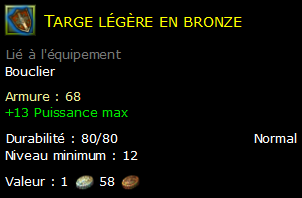 Targe légère en bronze