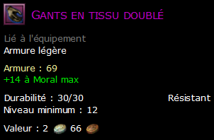 Gants en tissu doublé