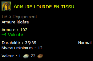 Armure lourde en tissu