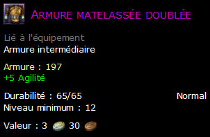 Armure matelassée doublée