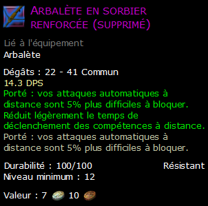 Arbalète en sorbier renforcée (supprimé)