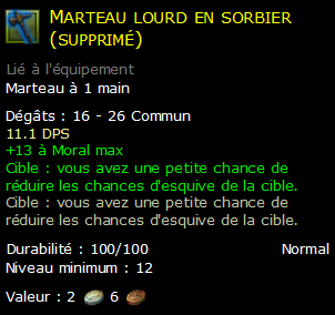 Marteau lourd en sorbier (supprimé)