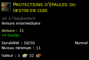 Protections d'épaules du destin en cuir