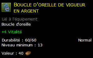 Boucle d'oreille de vigueur en argent