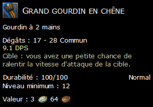 Grand gourdin en chêne