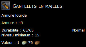 Gantelets en mailles