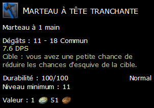 Marteau à tête tranchante