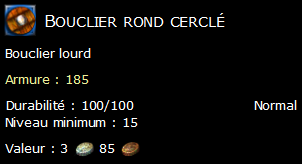 Bouclier rond cerclé