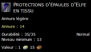 Protections d'épaules d'Elfe en tissu