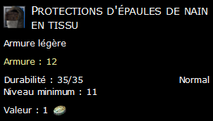 Protections d'épaules de nain en tissu