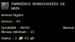 Jambières rembourrées de nain