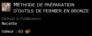 Méthode de préparation d'outils de fermier en bronze