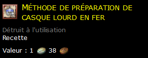 Méthode de préparation de casque lourd en fer