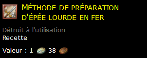 Méthode de préparation d'épée lourde en fer