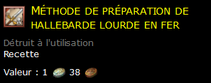 Méthode de préparation de hallebarde lourde en fer