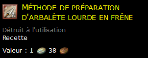 Méthode de préparation d'arbalète lourde en frêne